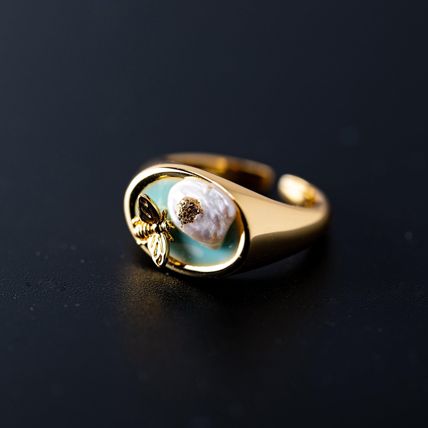 Baroque Irregular Freshwater Pearl Open Ring