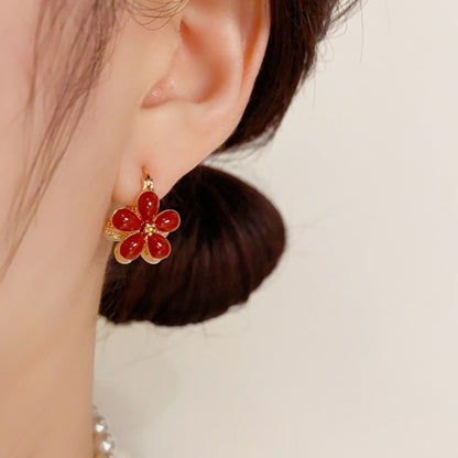 Double-sided Flower Drip Earrings