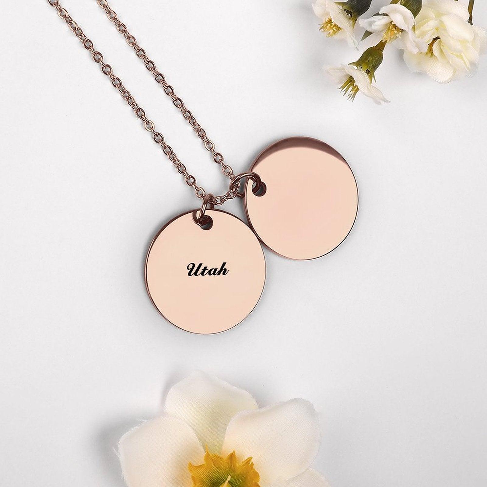 Double Disc Necklace Utah's Customization