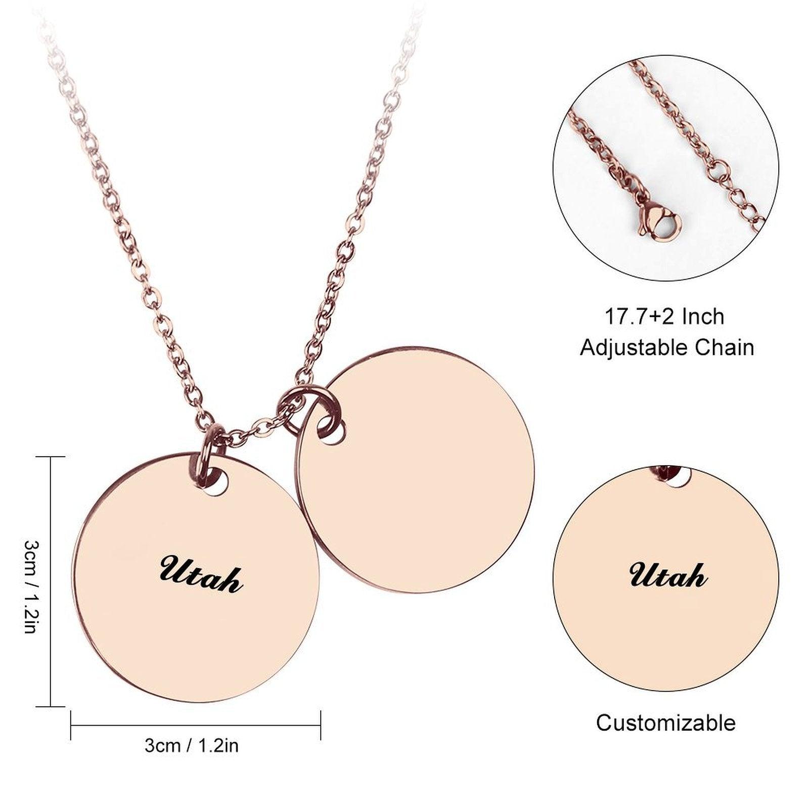 Double Disc Necklace Utah's Customization