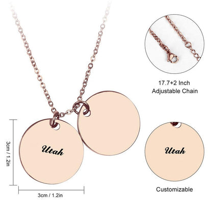 Double Disc Necklace Utah's Customization