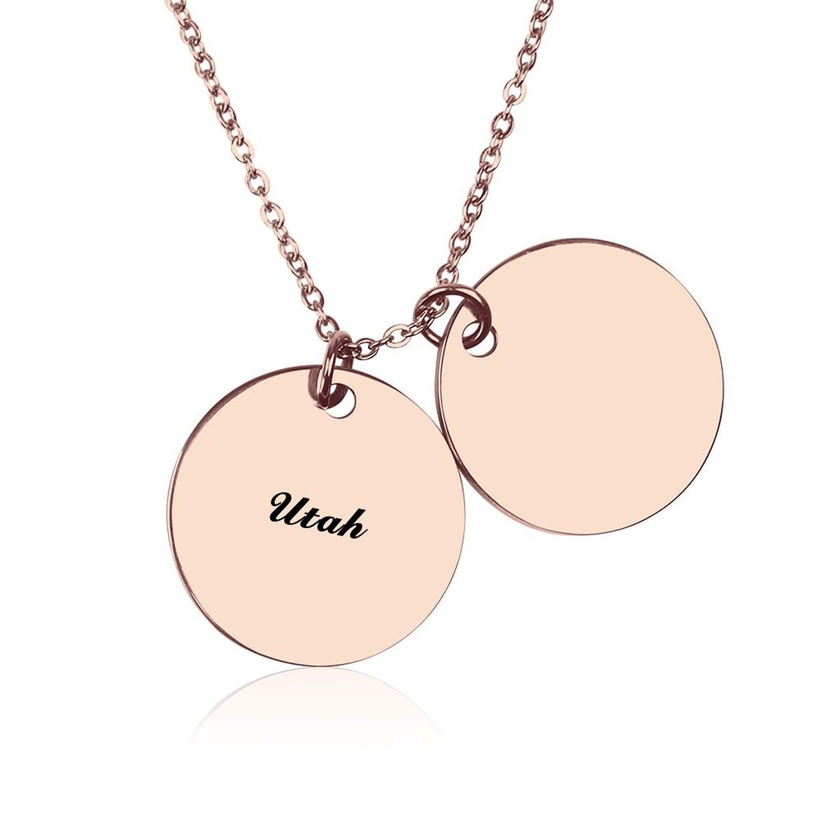 Double Disc Necklace Utah's Customization