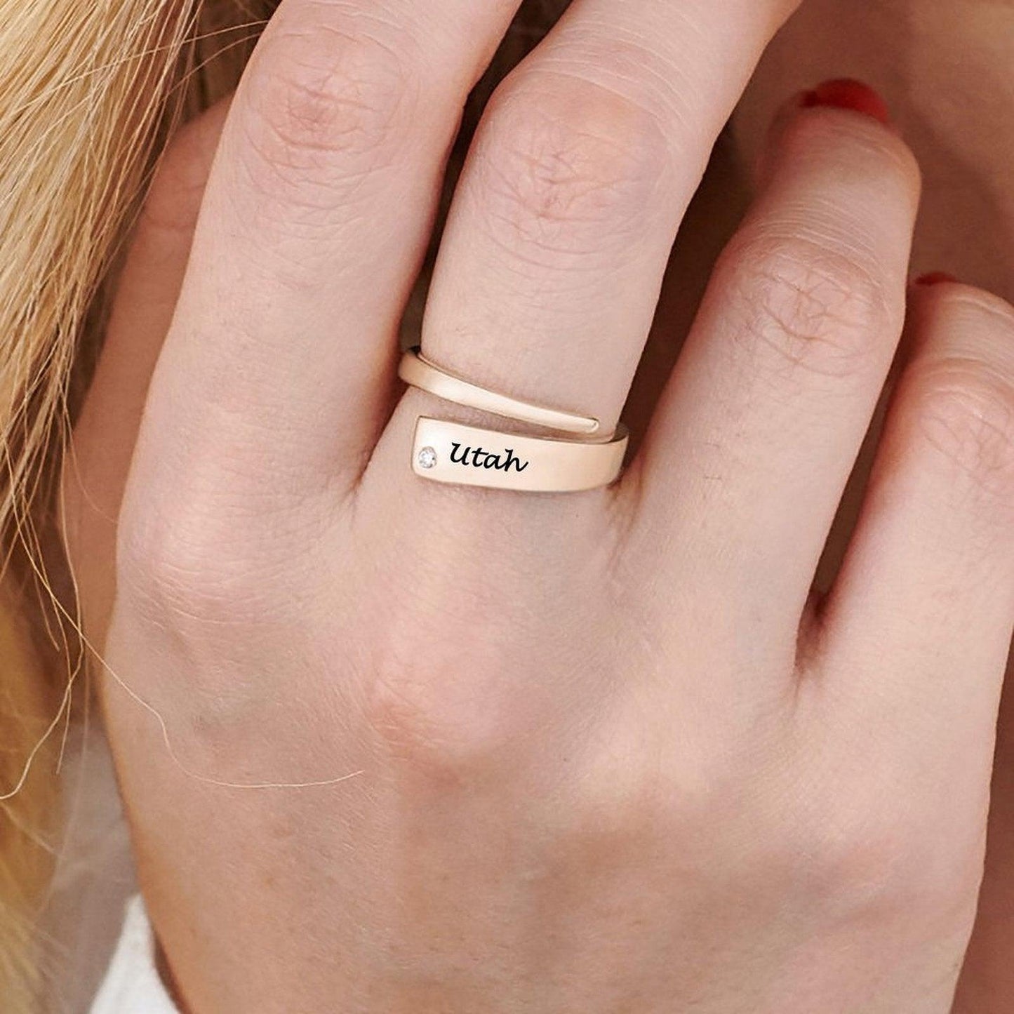 Engraved Wrapped Name Ring Utah's Customization