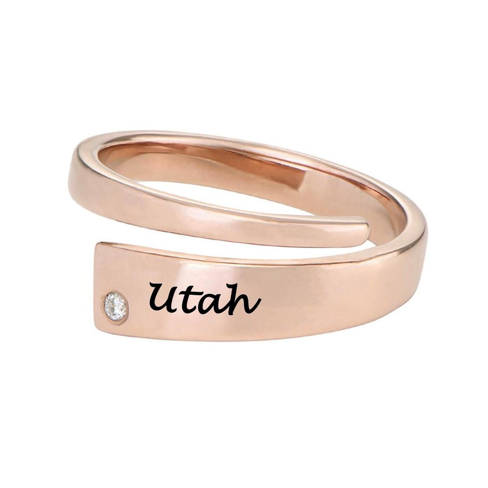 Engraved Wrapped Name Ring Utah's Customization