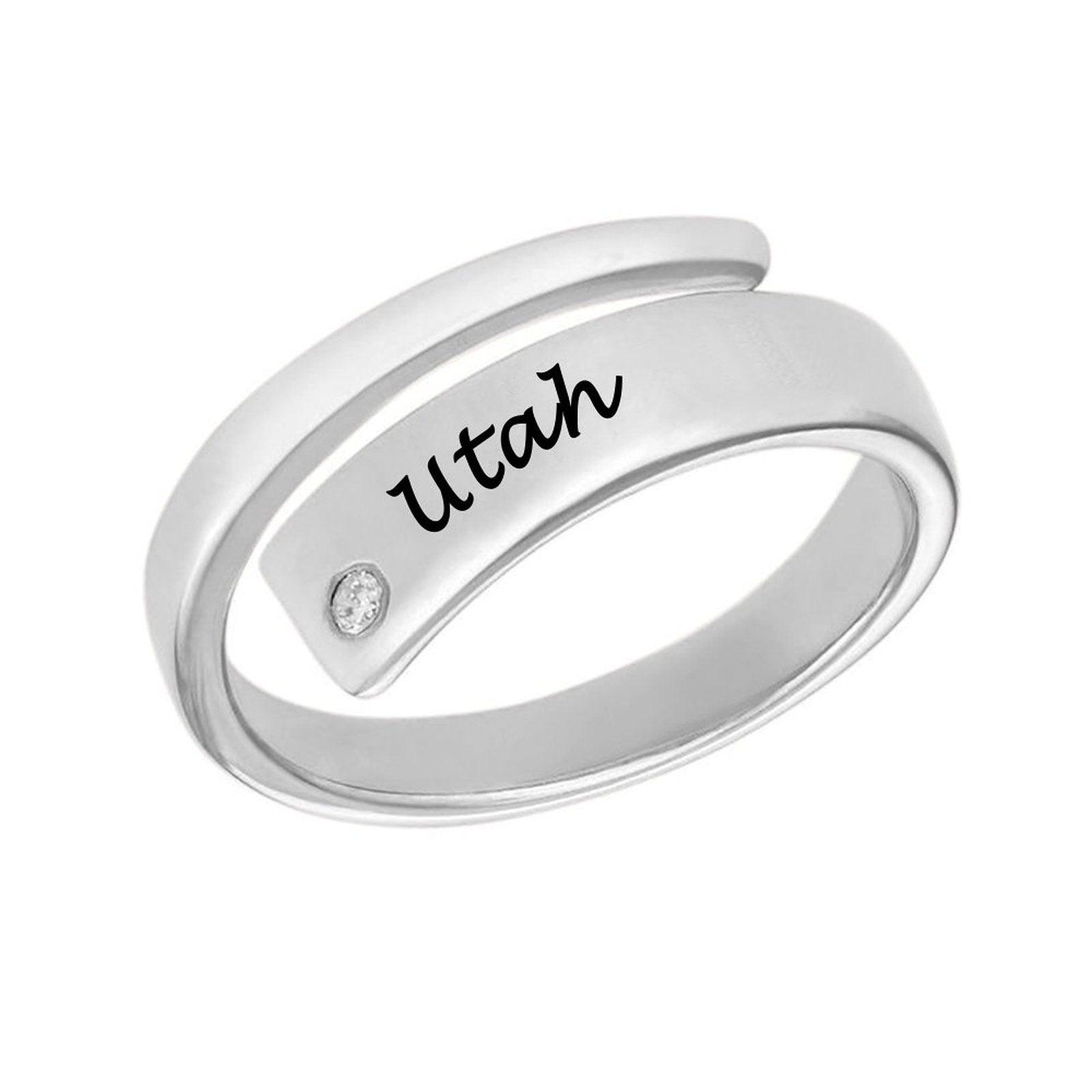 Engraved Wrapped Name Ring Utah's Customization