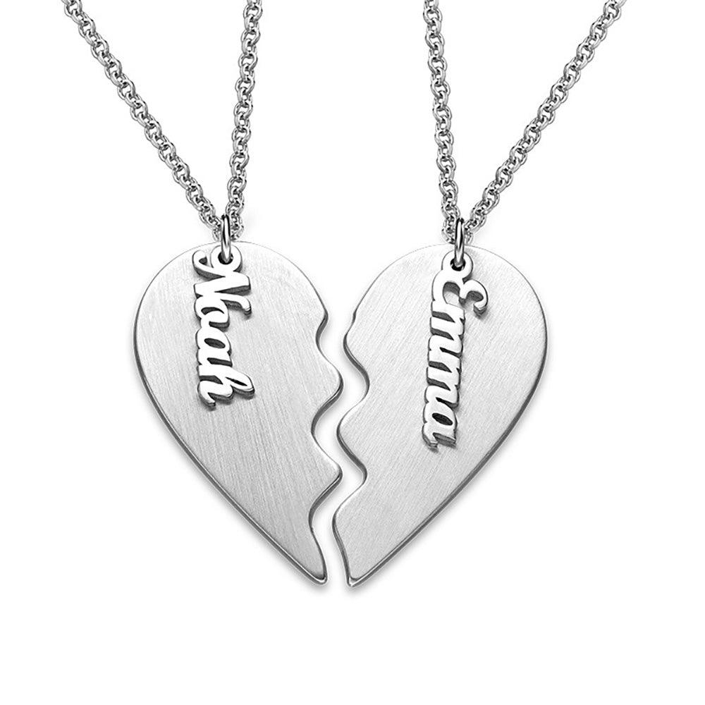 Engraving Heart Shaped Couple Necklace Utah's Customization