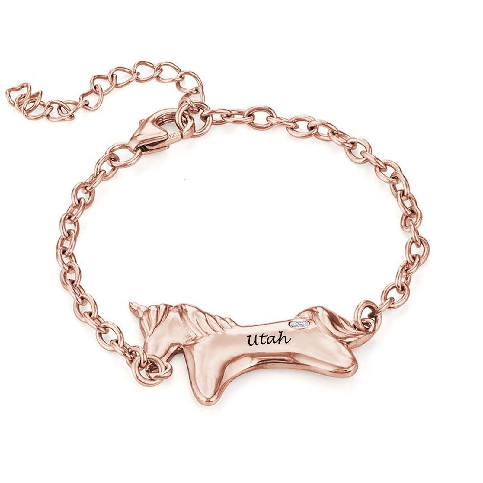 Engraving Unicorn Bracelet Utah's Customization