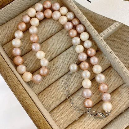 Pink Cotton Pearl Necklace