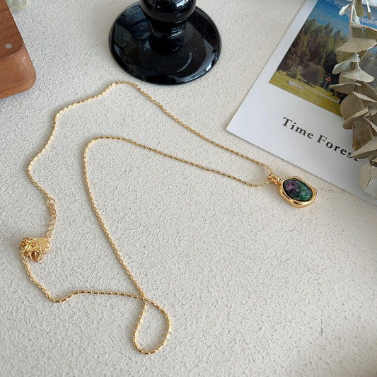 French retro agate necklace