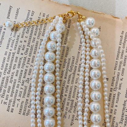 French Vintage Pearl Multi-layer Necklace