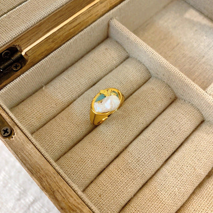 Baroque Irregular Freshwater Pearl Open Ring