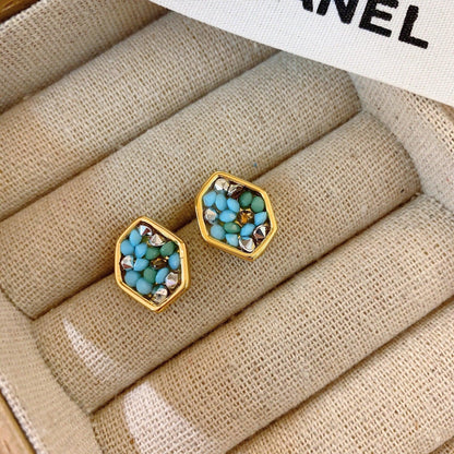 irregular geometric stud earrings