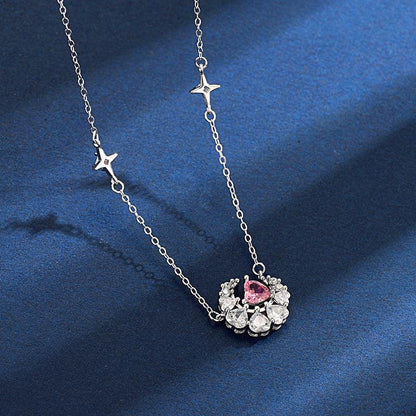 S925 Silver Dream Heart Moon Necklace