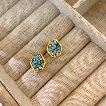 irregular geometric stud earrings