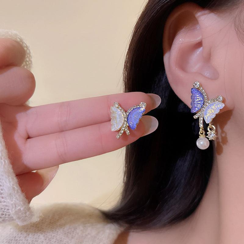 Crystal butterfly earrings