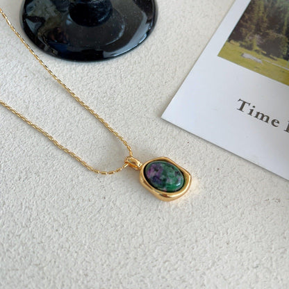 French retro agate necklace