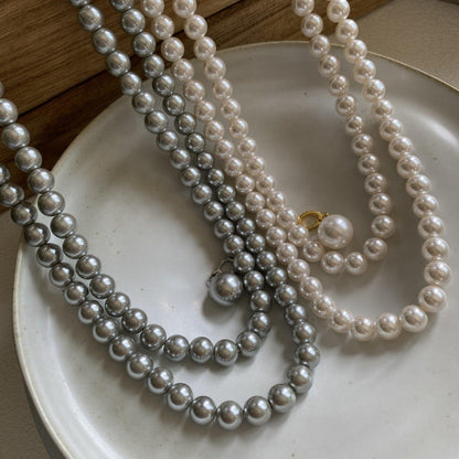 Double Stacked Pearl Necklace