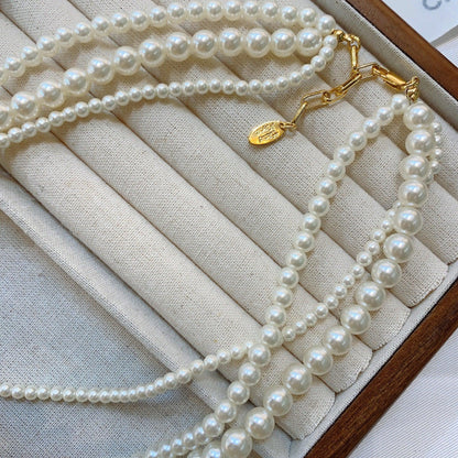 Stacked pearl necklace