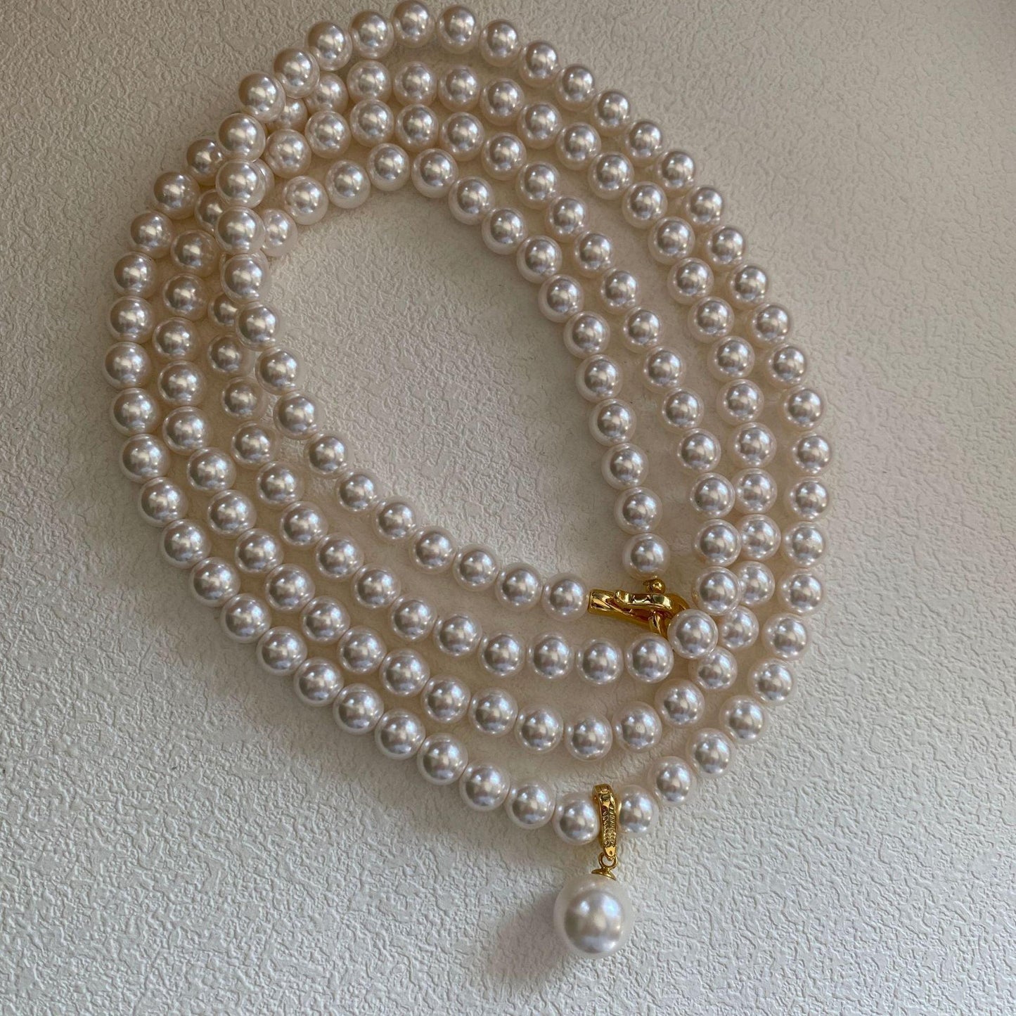 Double Stacked Pearl Necklace