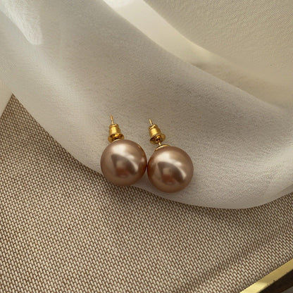 French pearl stud earrings