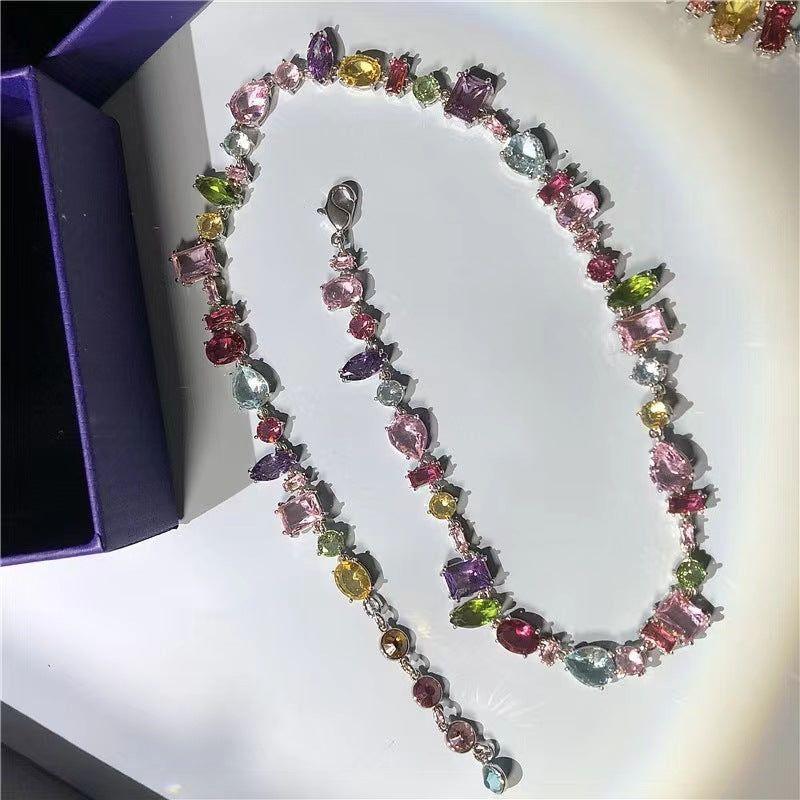 Sweetheart candy coloured crystal zirconia necklace