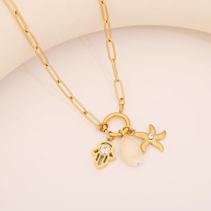 Starfish shell pendant