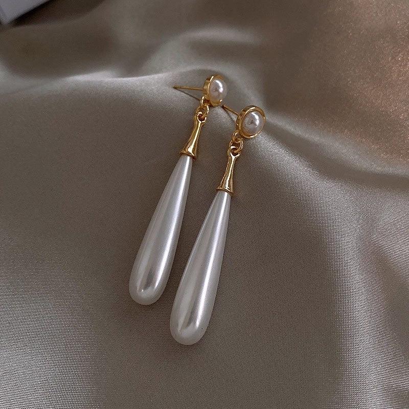 high-end pearl pendant earrings