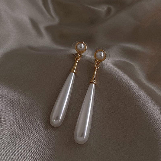 high-end pearl pendant earrings