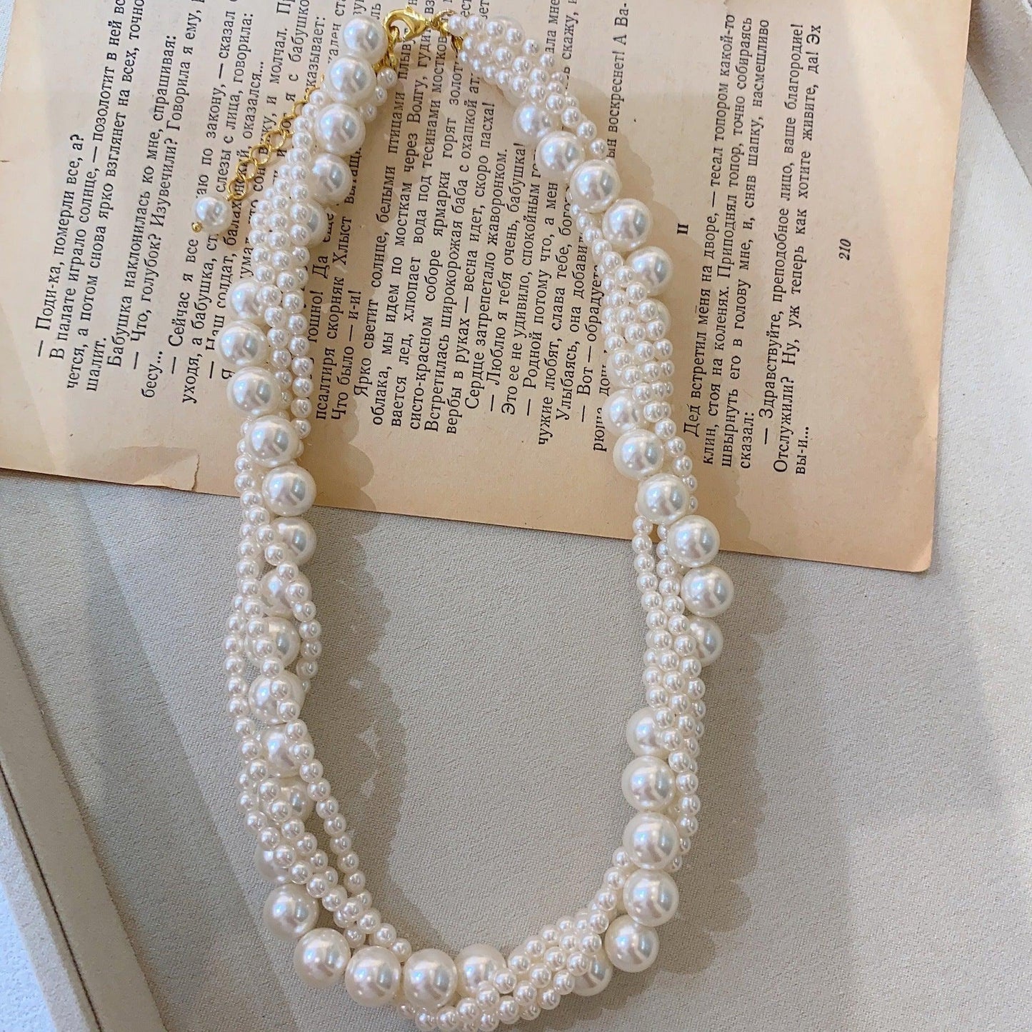 French Vintage Pearl Multi-layer Necklace