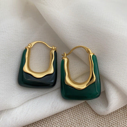 French retro hemming resin earrings