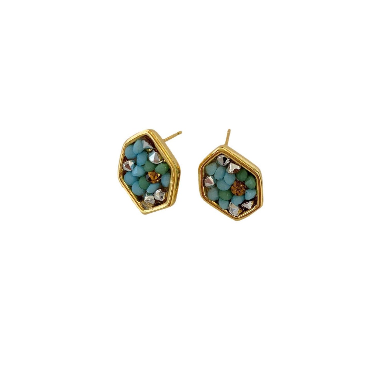 irregular geometric stud earrings