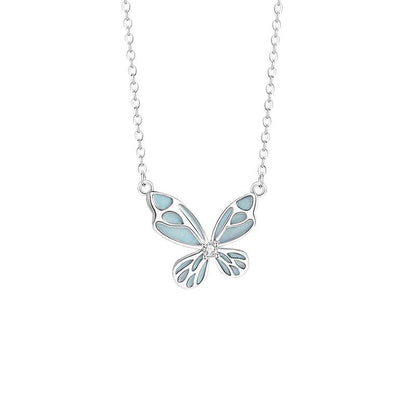 Butterfly luminous sterling silver 925 necklace