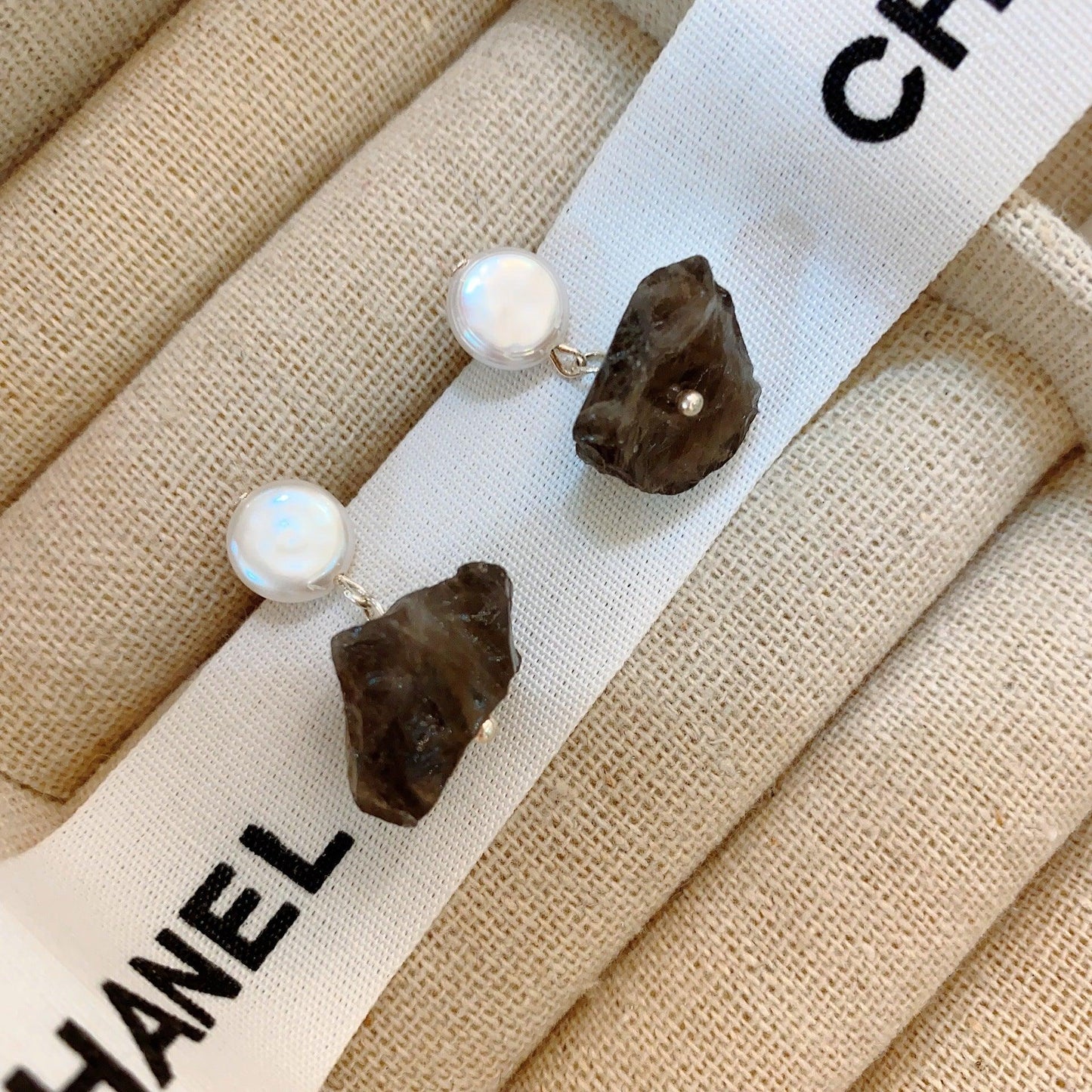 natural crystal earrings