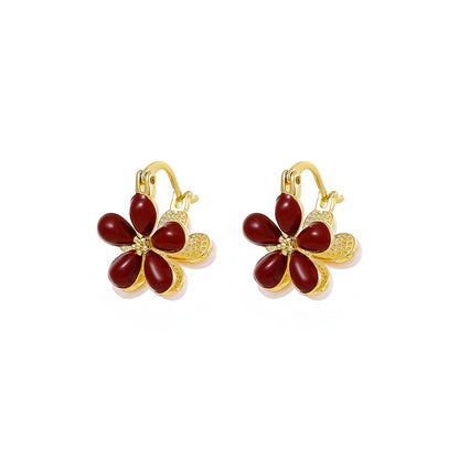 Double-sided Flower Drip Earrings