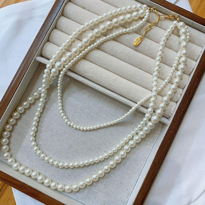 Stacked pearl necklace