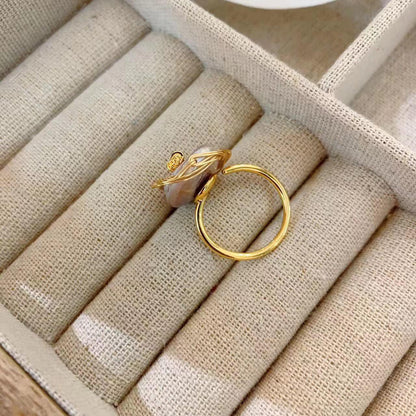 Baroque special-shaped pearl ring