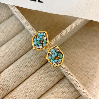 irregular geometric stud earrings