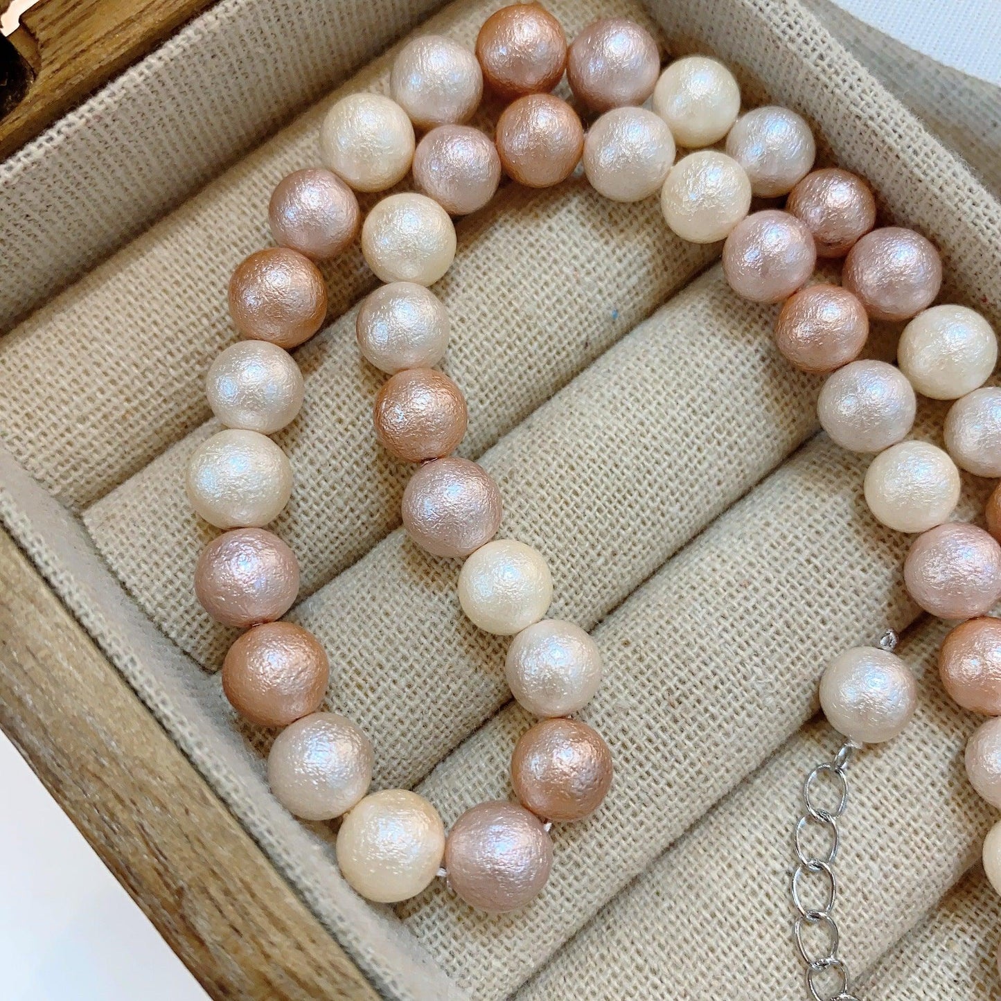 Pink Cotton Pearl Necklace