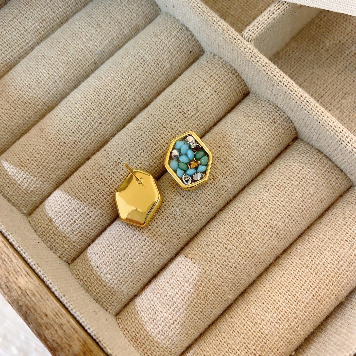 irregular geometric stud earrings