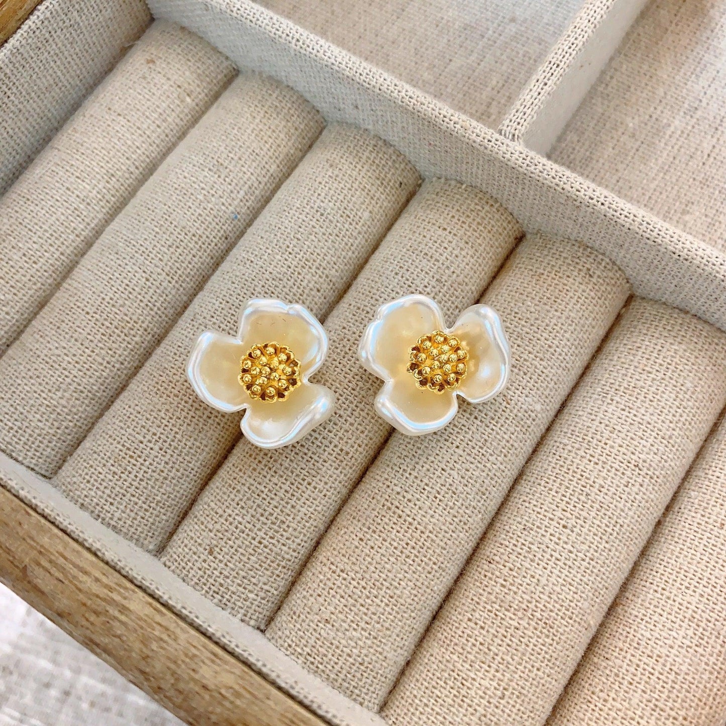 small fresh flower stud earrings