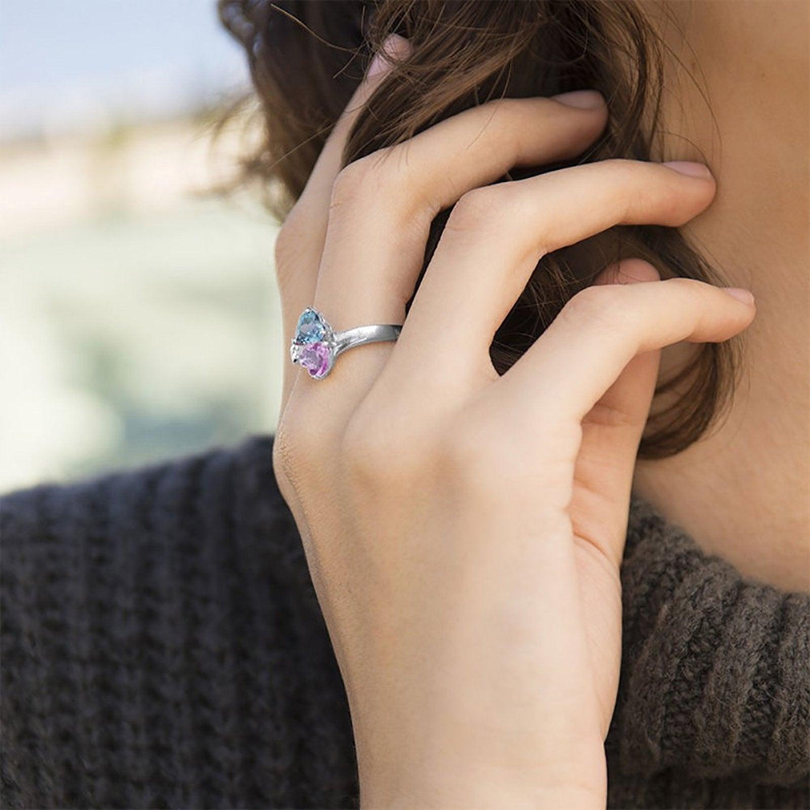 Personalized Heart Shaped Birthstone Ring Utah's Customization