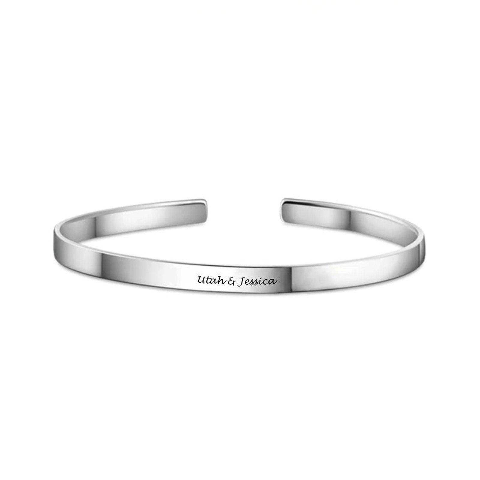 Personalized Simple Open Bracelet Utah's Customization