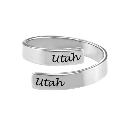 Personalized engraved Wrap Ring Utah's Customization