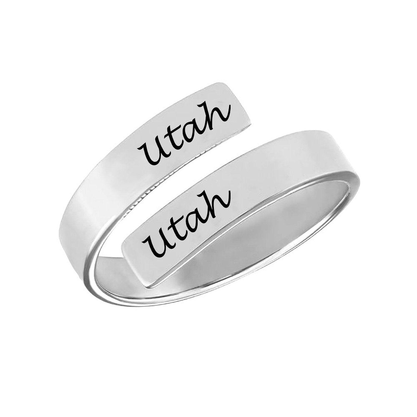 Personalized engraved Wrap Ring Utah's Customization