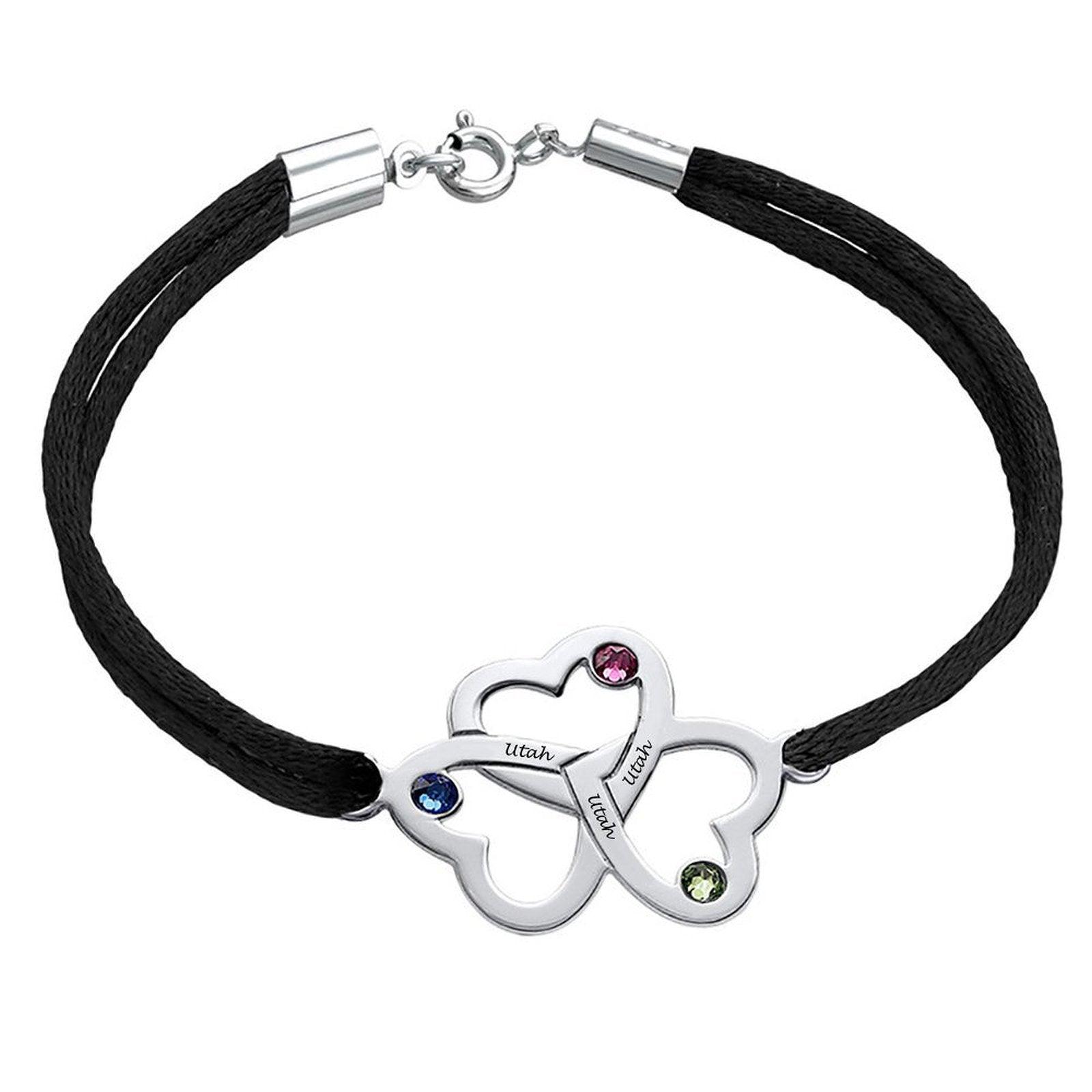 Three Heart Interwoven Bracelet Utah's Customization